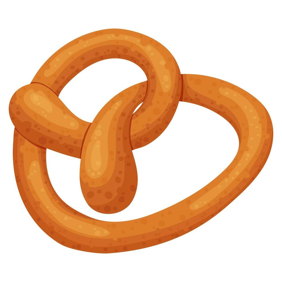 Realistic delicious pretzel. Vector illustration on a white background