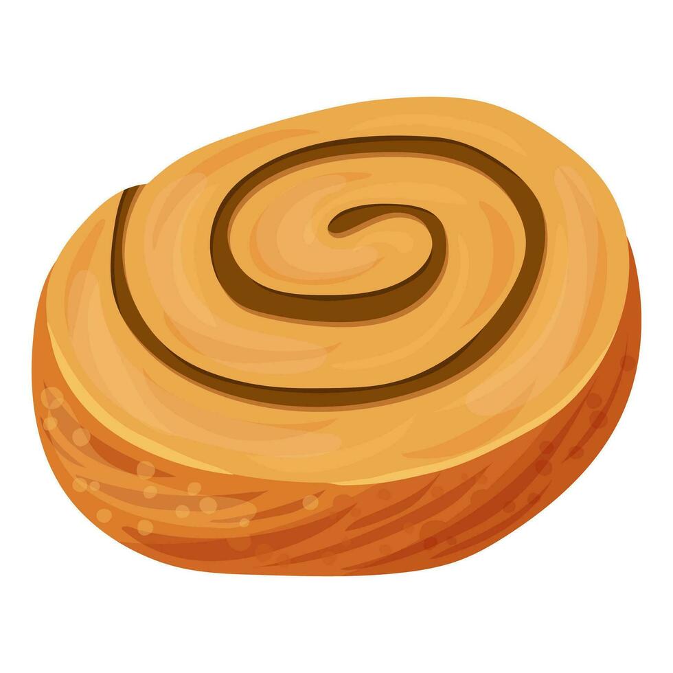 Wheat muffin sweet bun. Vector illustration on a white background