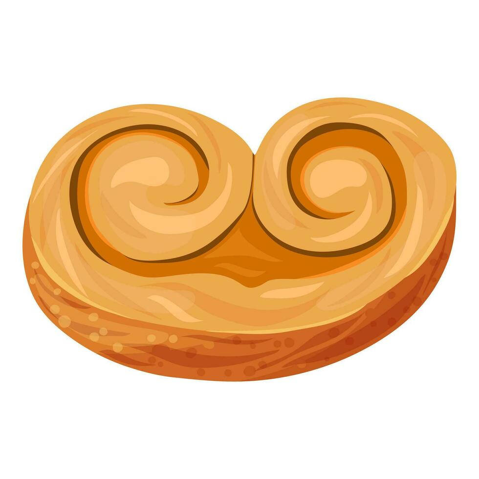 Wheat muffin sweet bun. Vector illustration on a white background