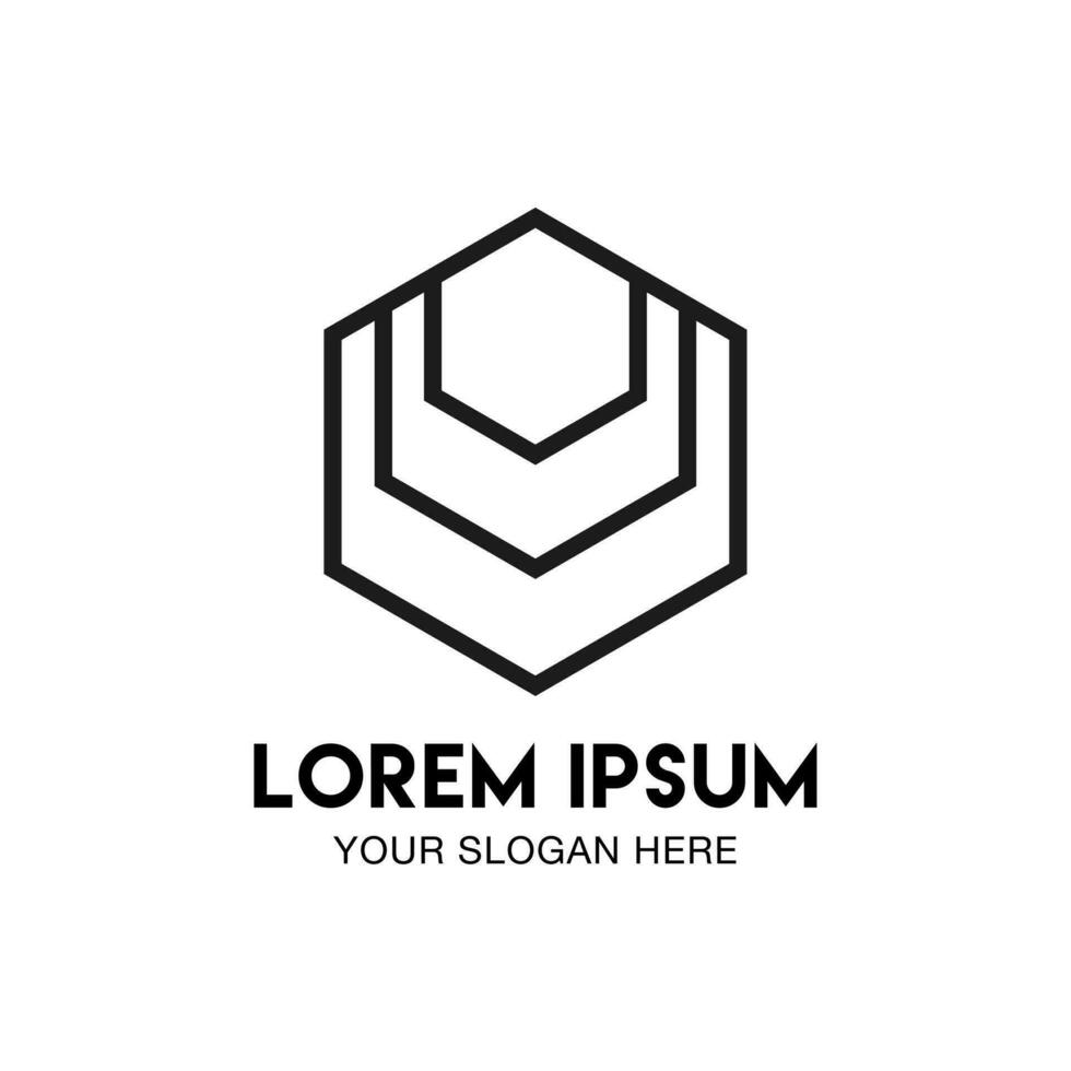 Abstract geometric vector logo. Thin line. Best for identity and logotypes. Simple shape.