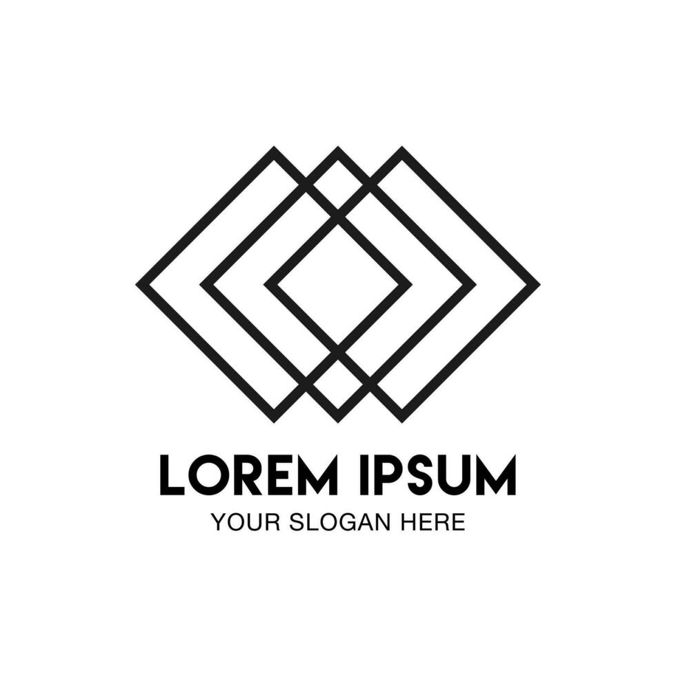 Abstract geometric vector logo. Thin line. Best for identity and logotypes. Simple shape.