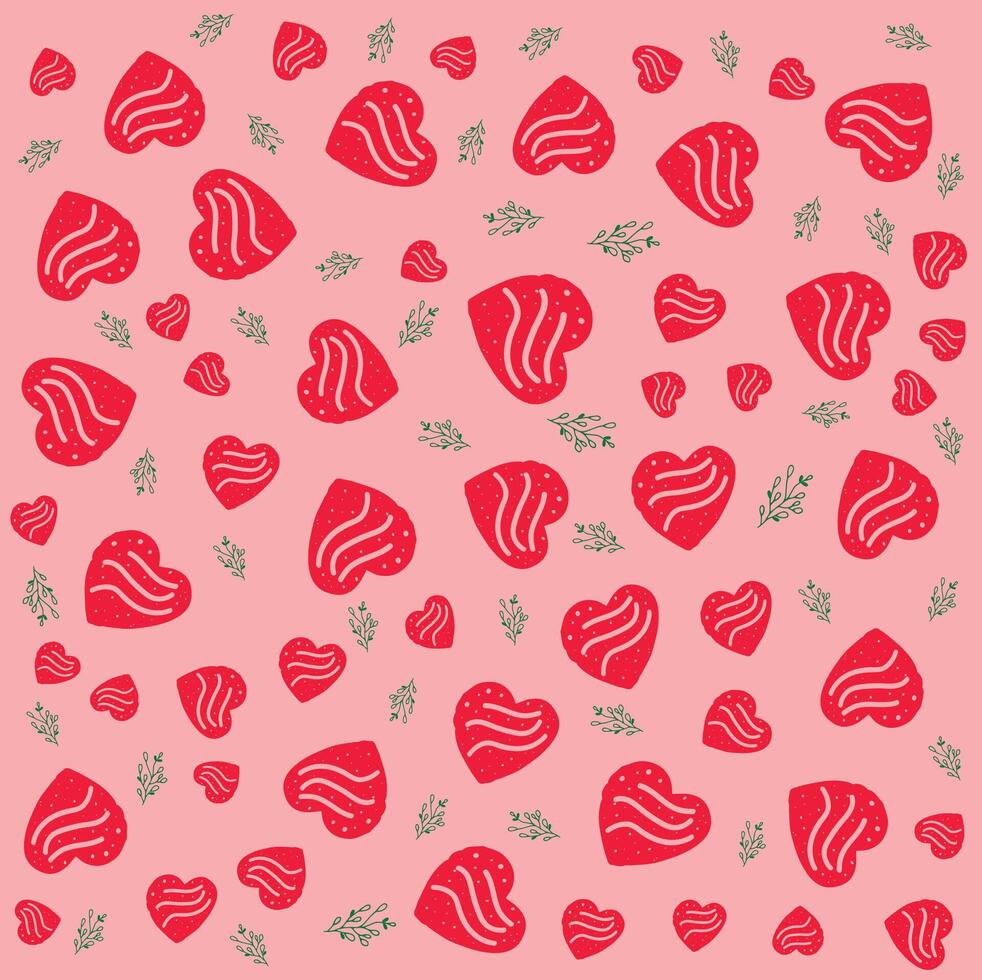 Red hearts pattern,Valentines day background vector