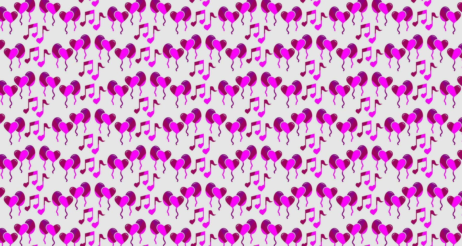 Seamless romantic pattern with hand drawn hearts ballons and tones on white background. Ready template for design, postcards, print, poster, party, valentine's day, vintage textile. vector