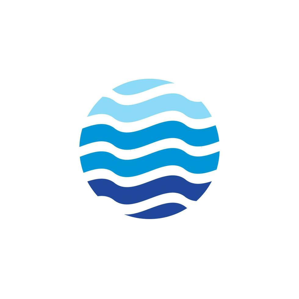 Ocean Wave Logo, Circle wave symbol, water logo vector