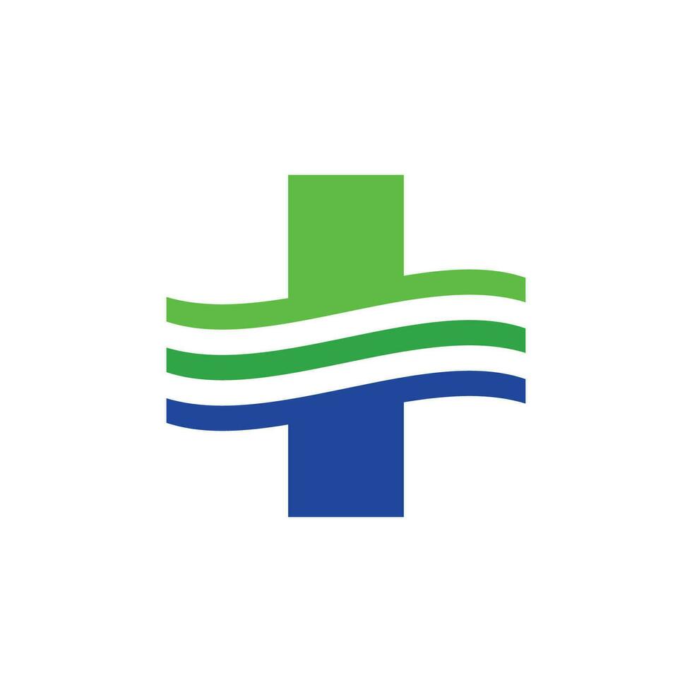 médico logo. hospital, cuidado de la salud y farmacia logo diseño y icono modelo vector