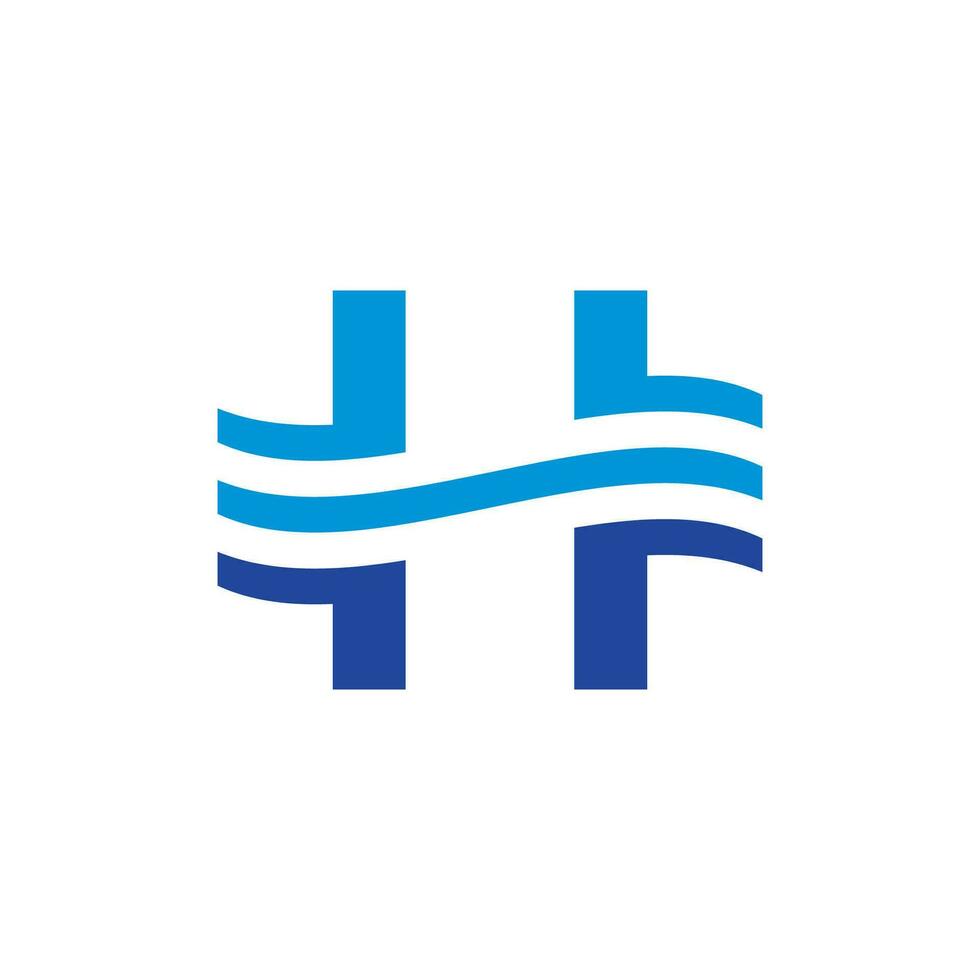 Letter H Wave Water Logo Icon Design Template Elements vector