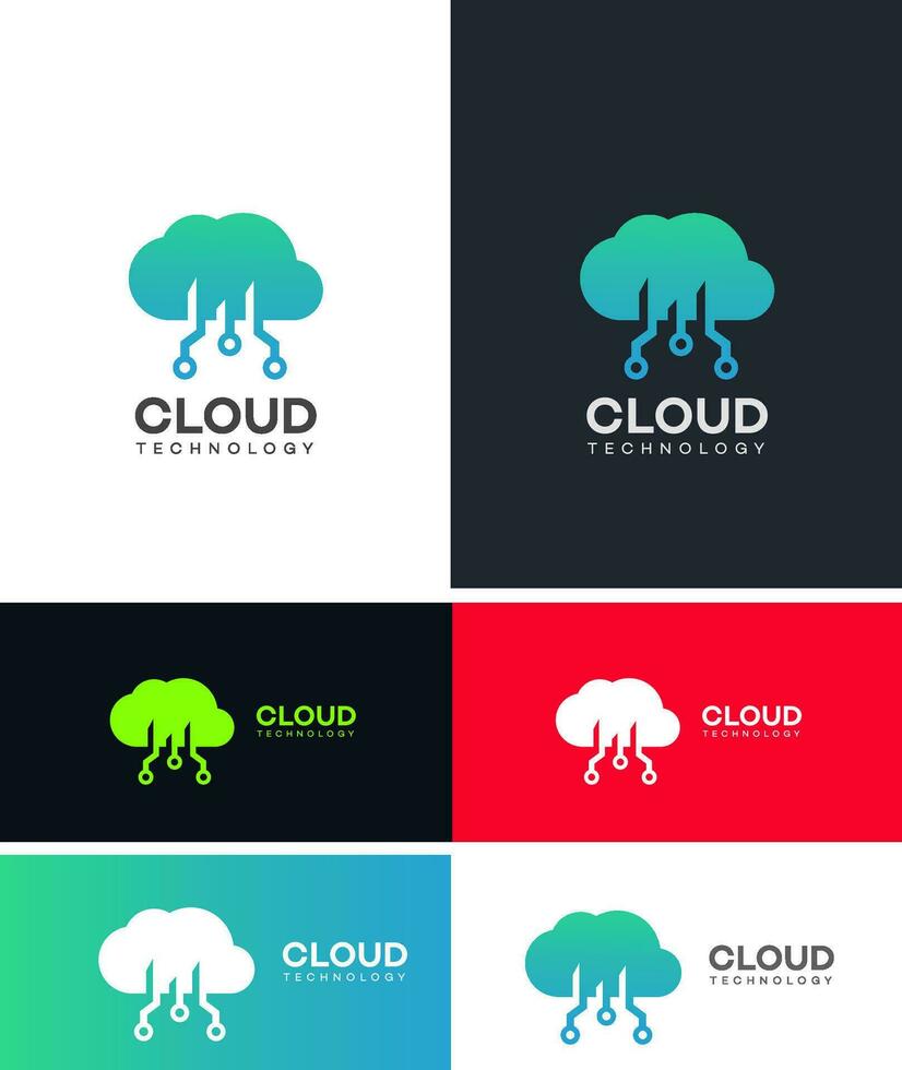 cloud technology logo vector