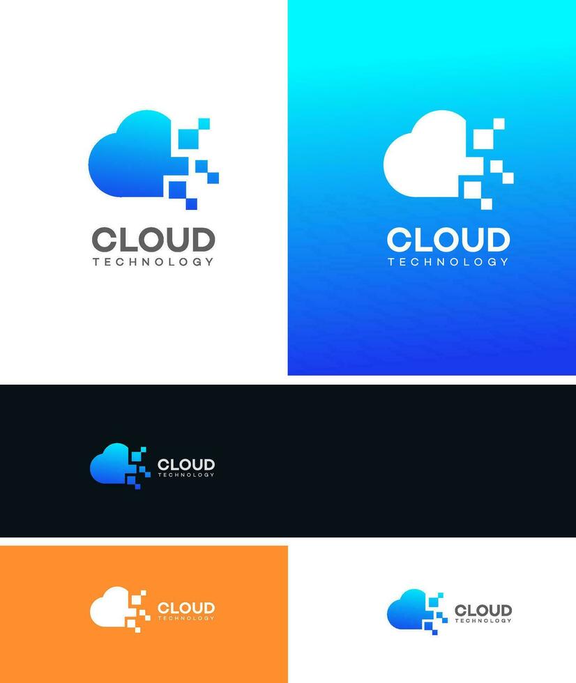 cloud technology logo vector