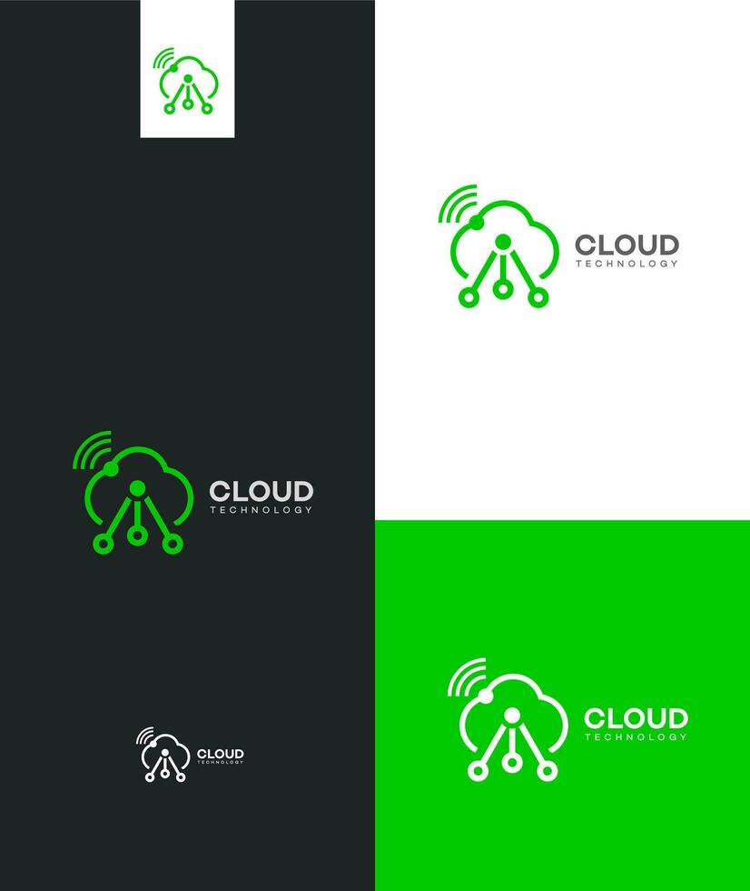 cloud technology logo vector