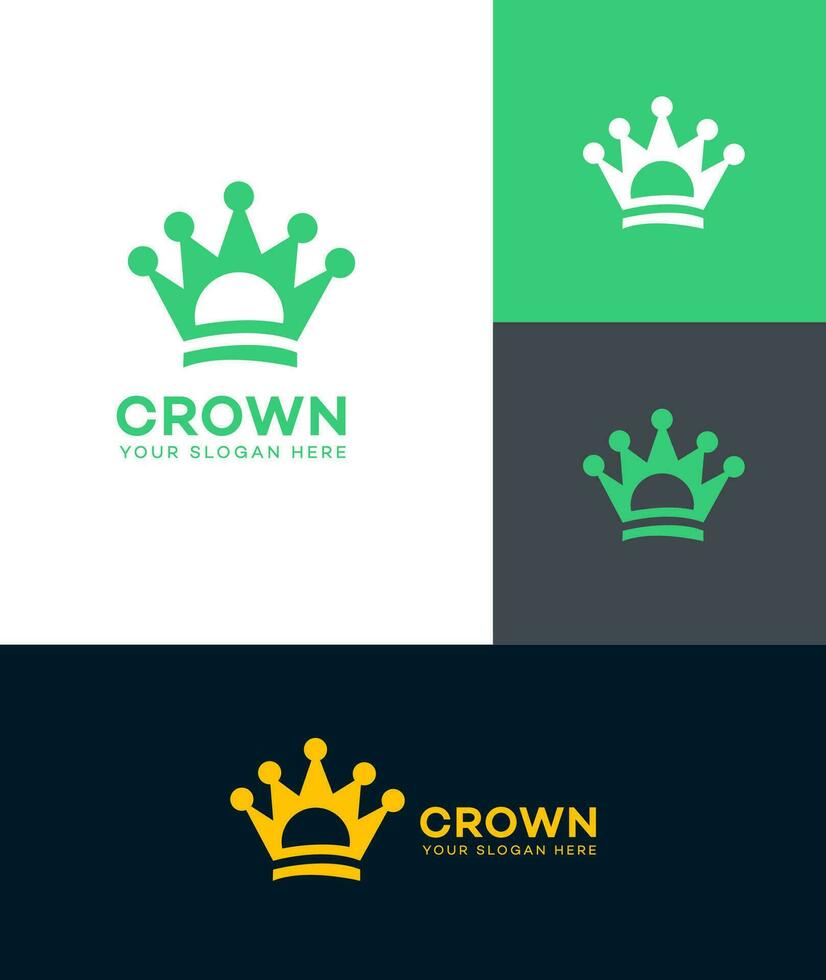 five pointed crown logo Vector Template