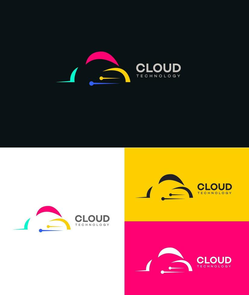 cloud technology logo vector