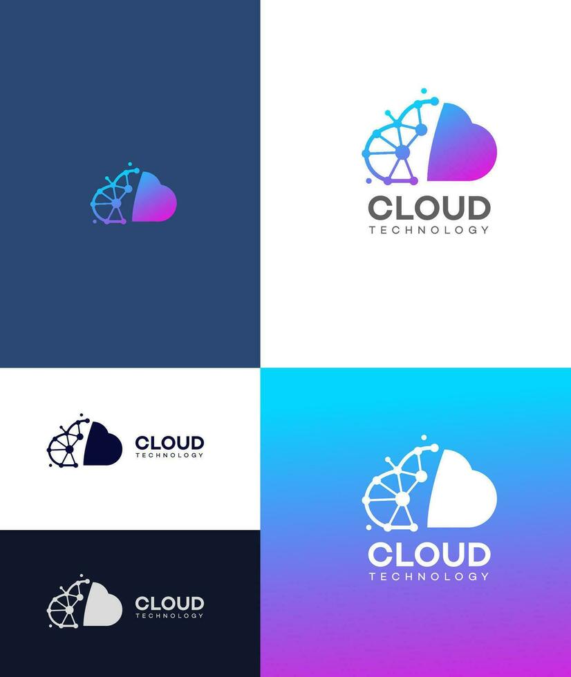 nube tecnología logo vector