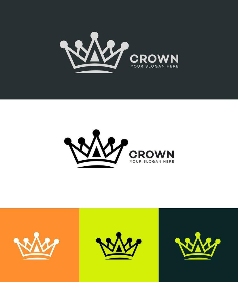 five pointed crown logo Vector Template