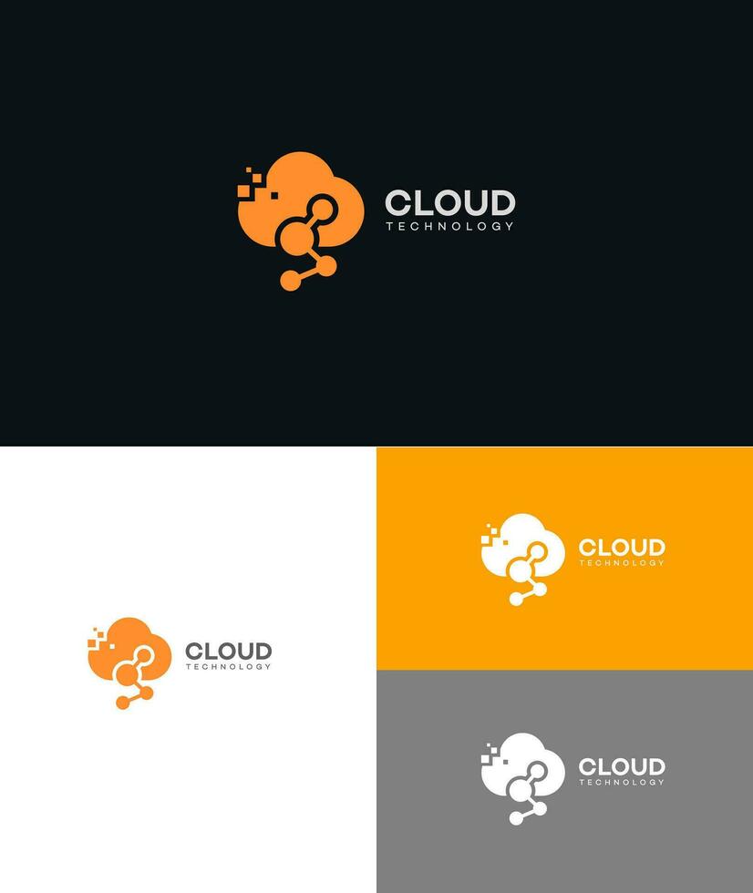 cloud technology logo vector