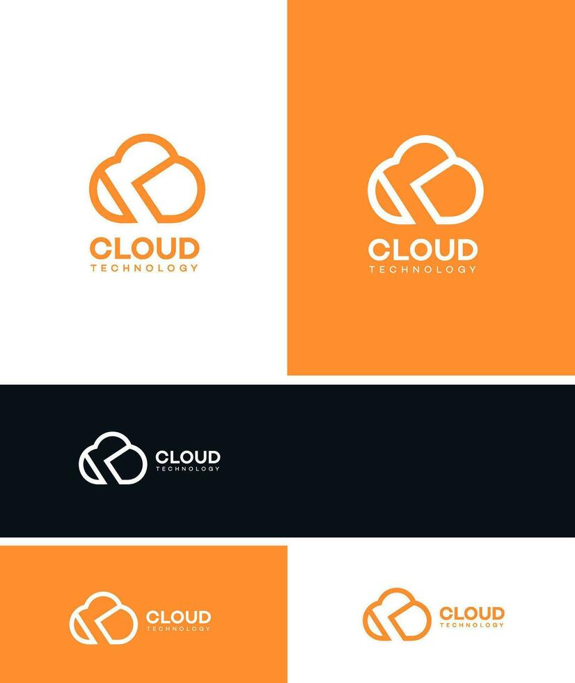 cloud technology logo vector