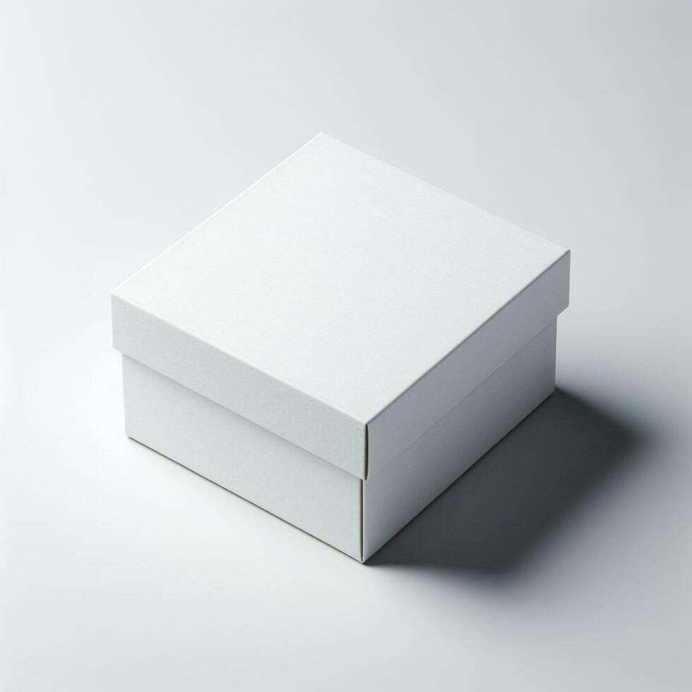 Mock up white cardboard box. Blank white product packagings box photo