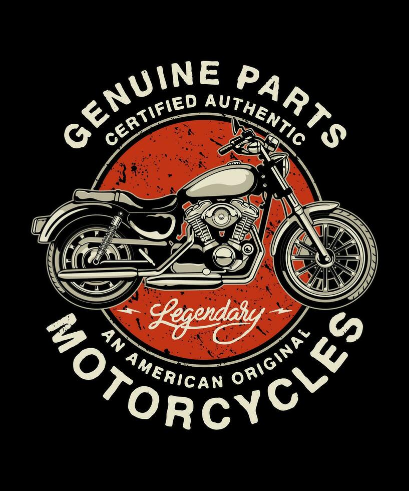 Legendary Motorcycles Vintage Vector Illustration