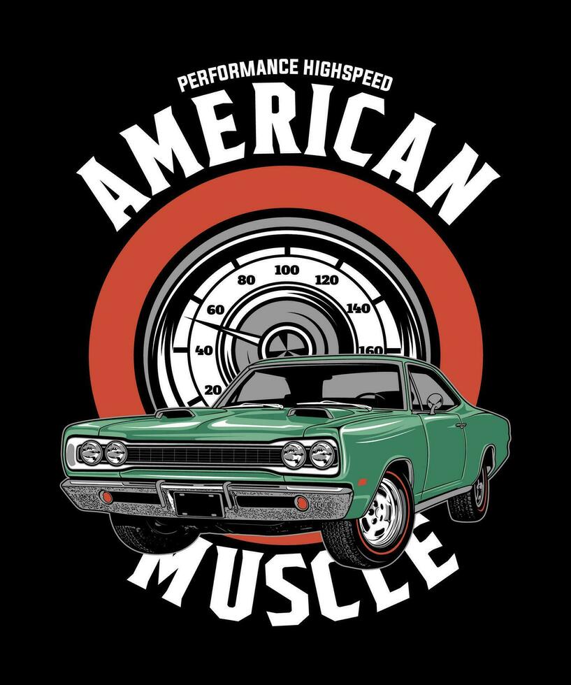 American Muscle Vintage Vector Illustration