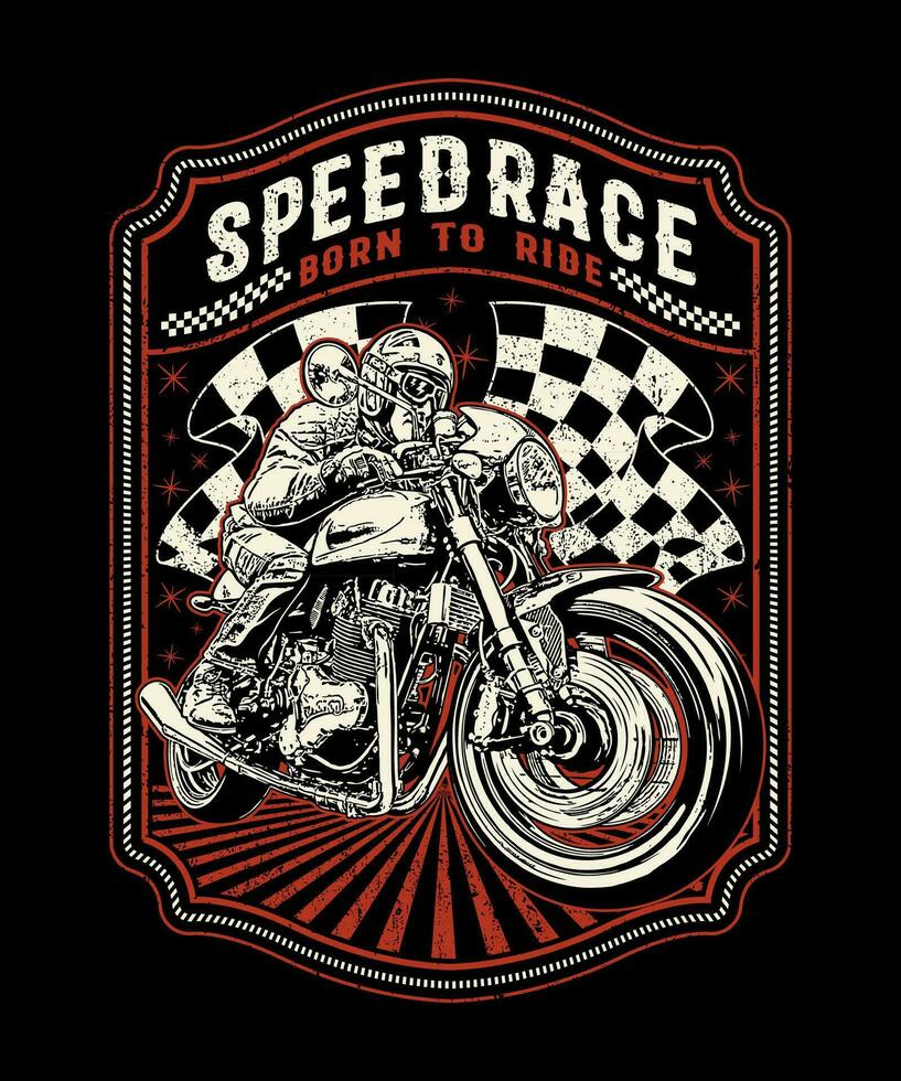 Speed Race Vintage Vector Illustration