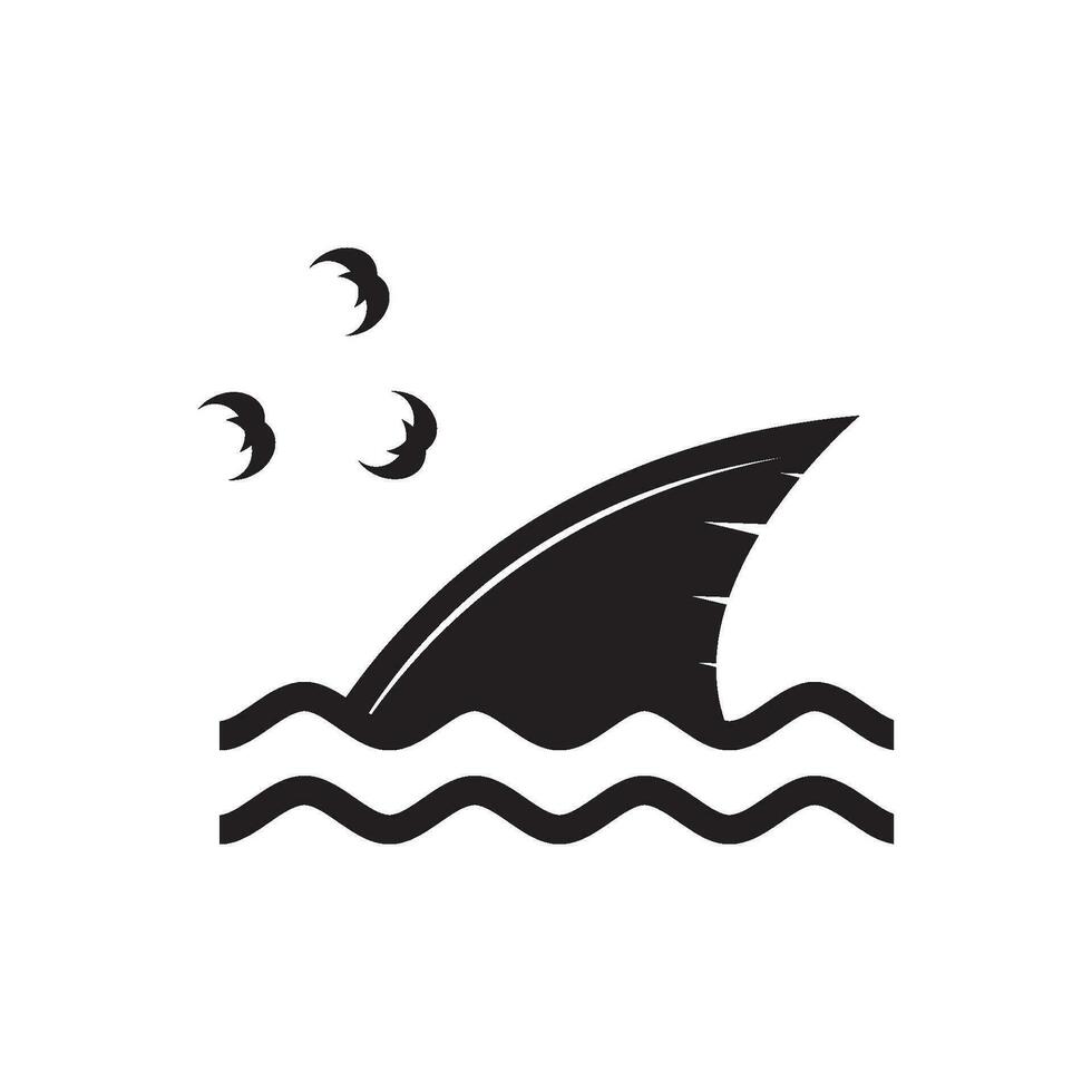 Shark fin logo template vector icon illustration design