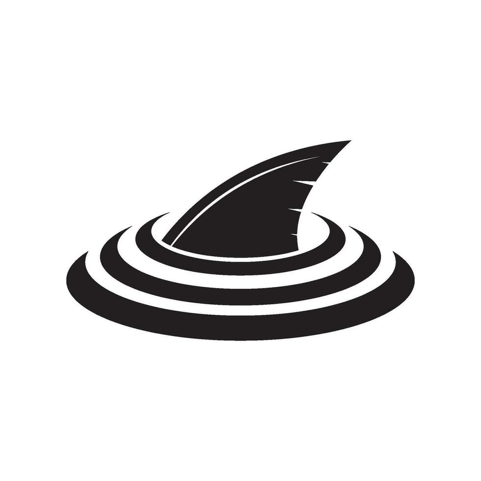 Shark fin logo template vector icon illustration design