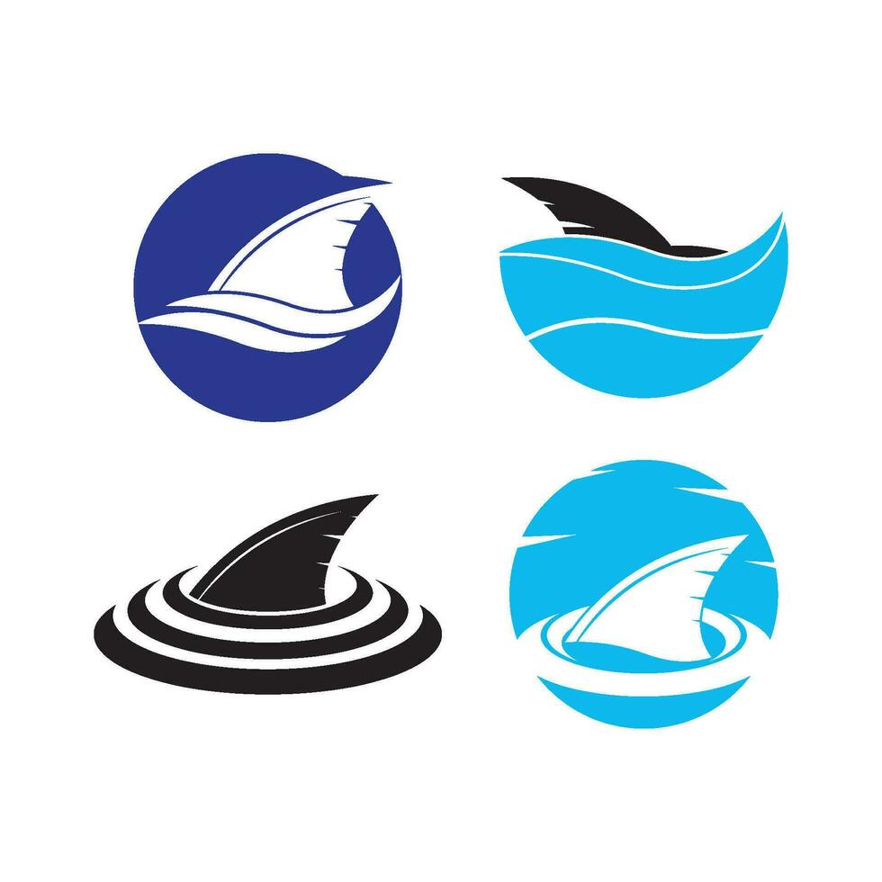 Shark fin logo template vector icon illustration design