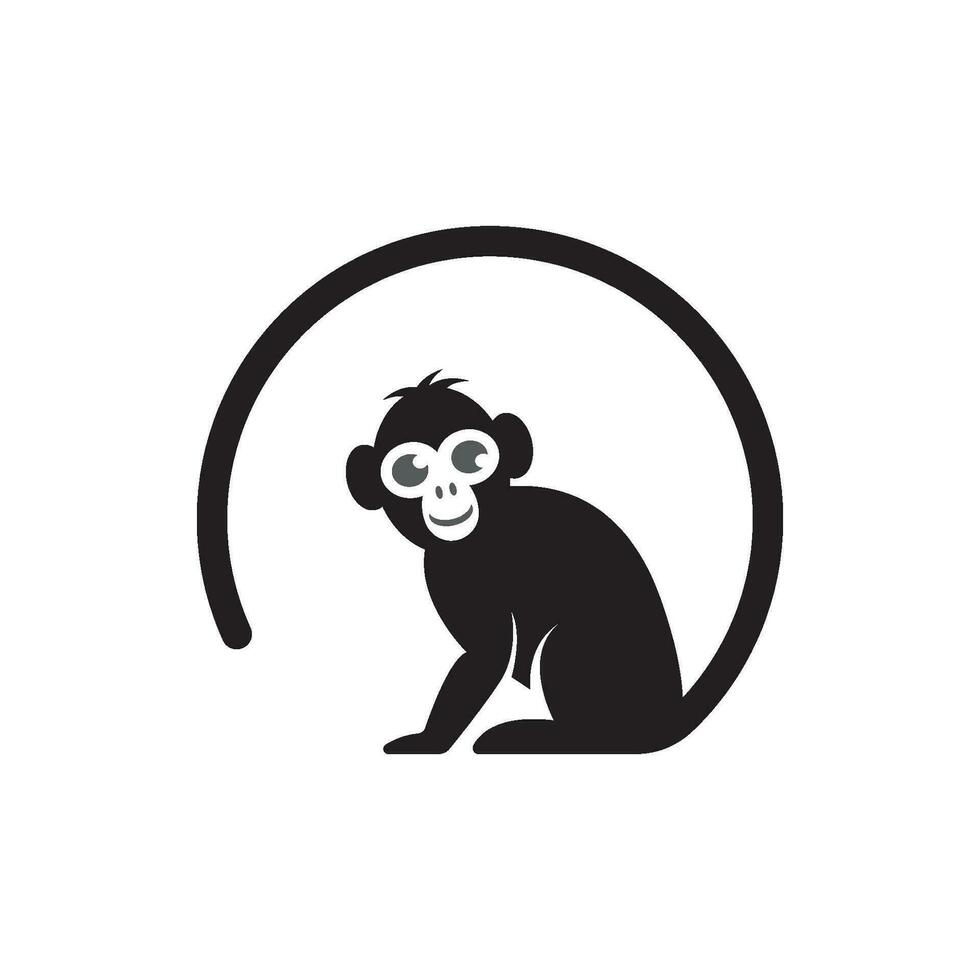 monkey logo vector icon simple illustration design