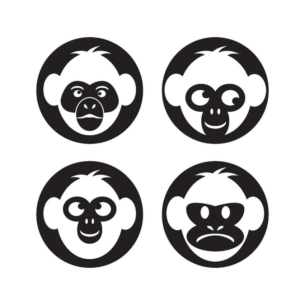 monkey logo vector icon simple illustration design