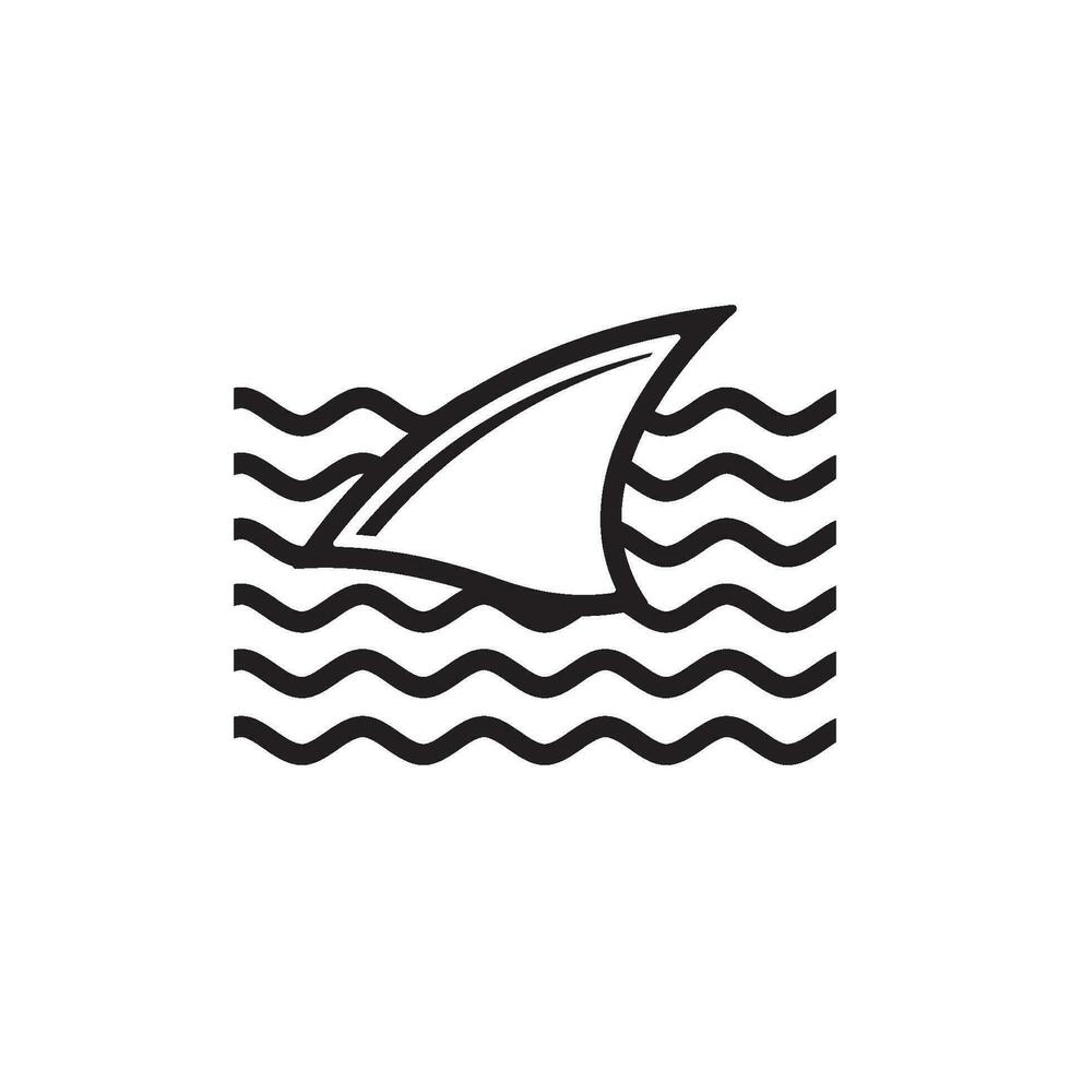 Shark fin logo template vector icon illustration design