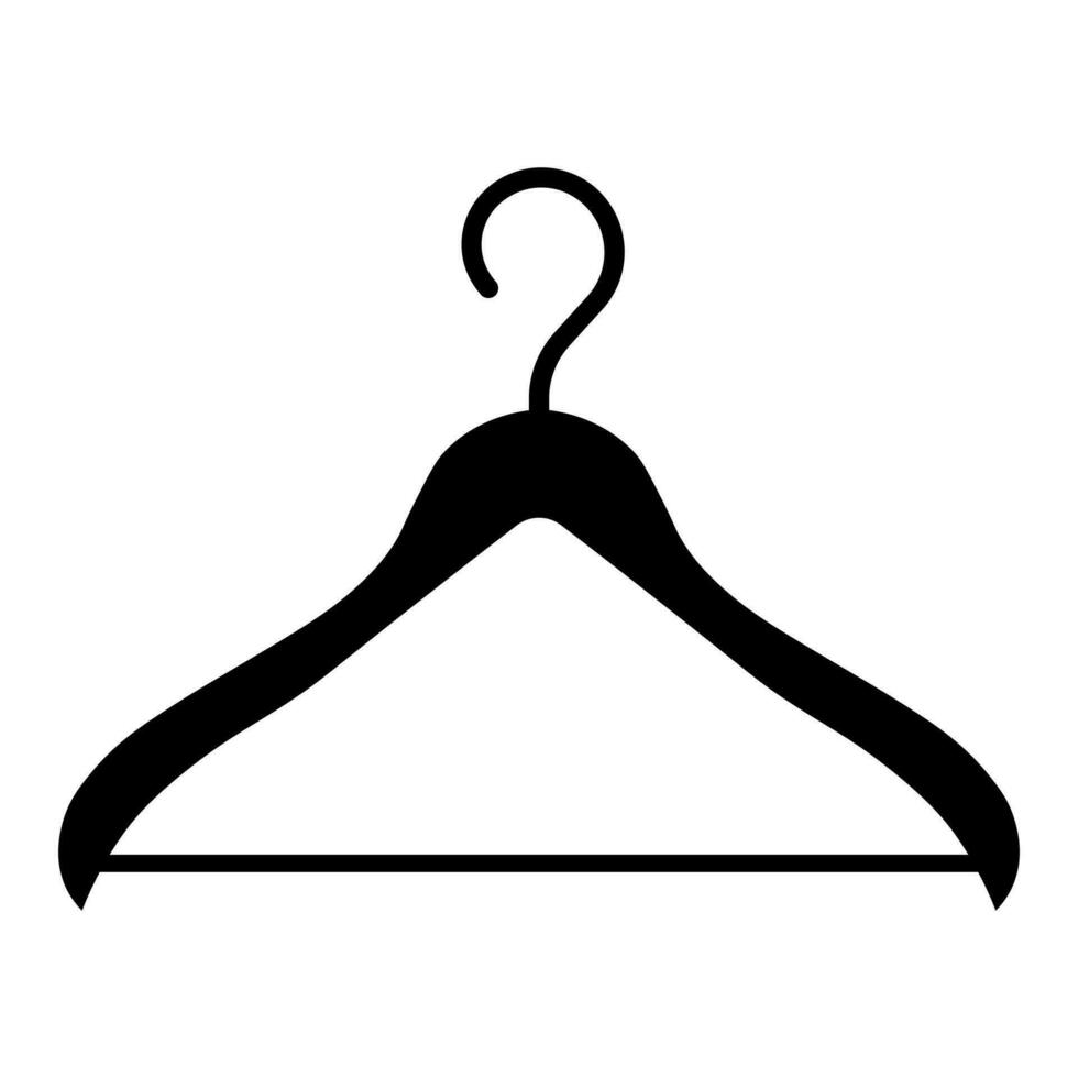 Hanger black vector icon isolated on white background