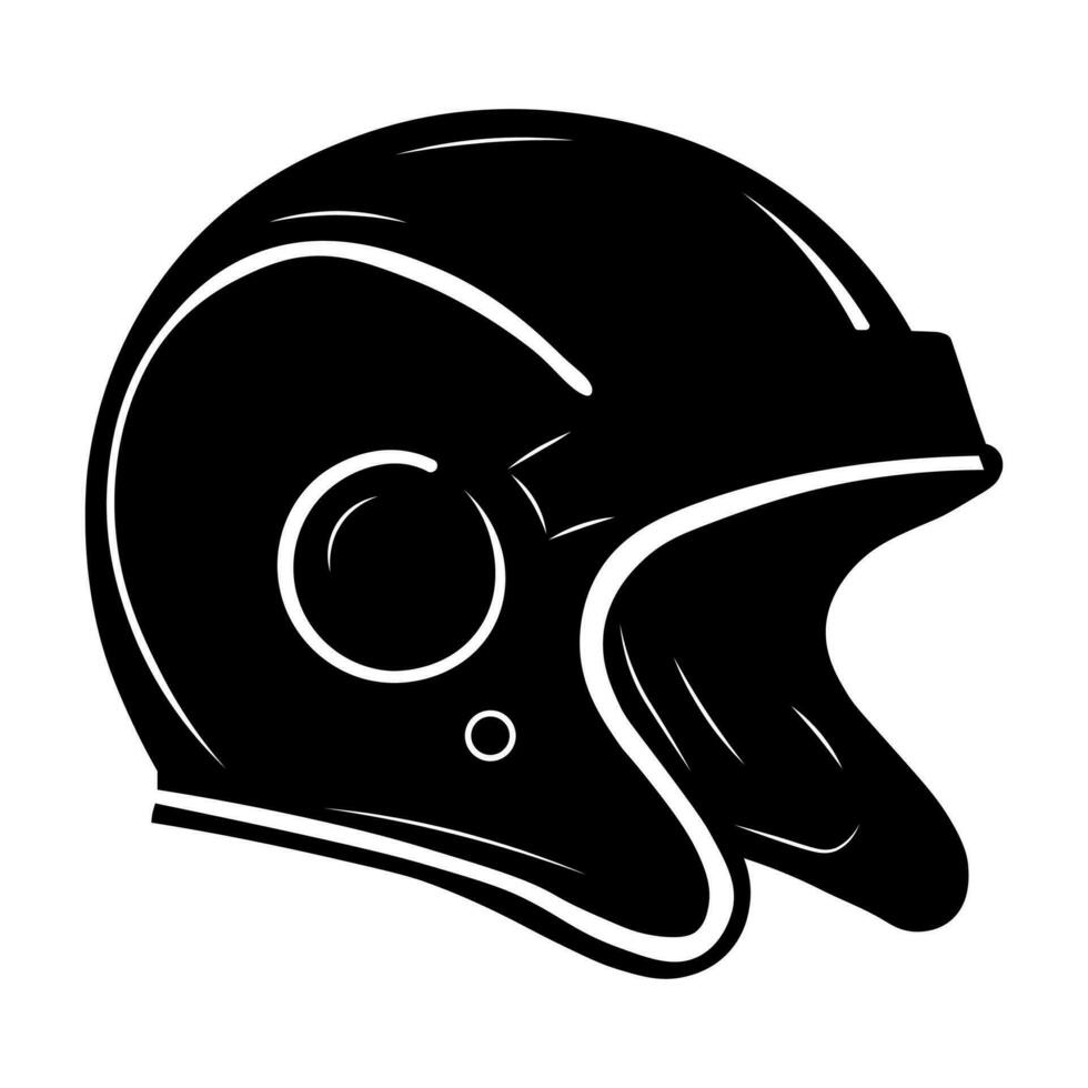 casco negro vector icono aislado en blanco antecedentes
