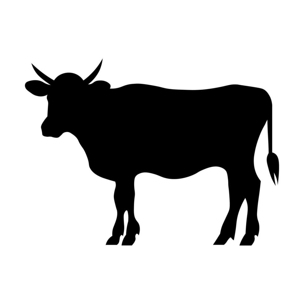 vaca negro vector icono aislado en blanco antecedentes