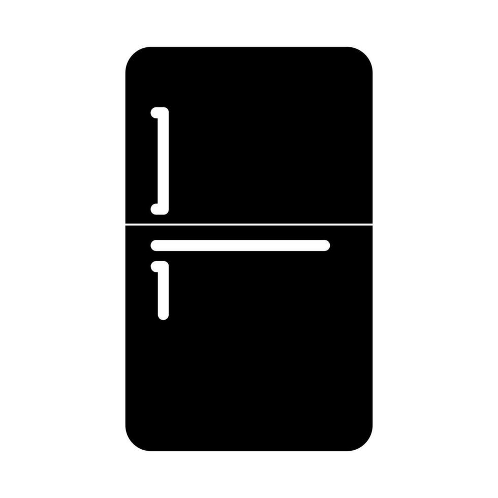 Fridge black vector icon isolated on white background