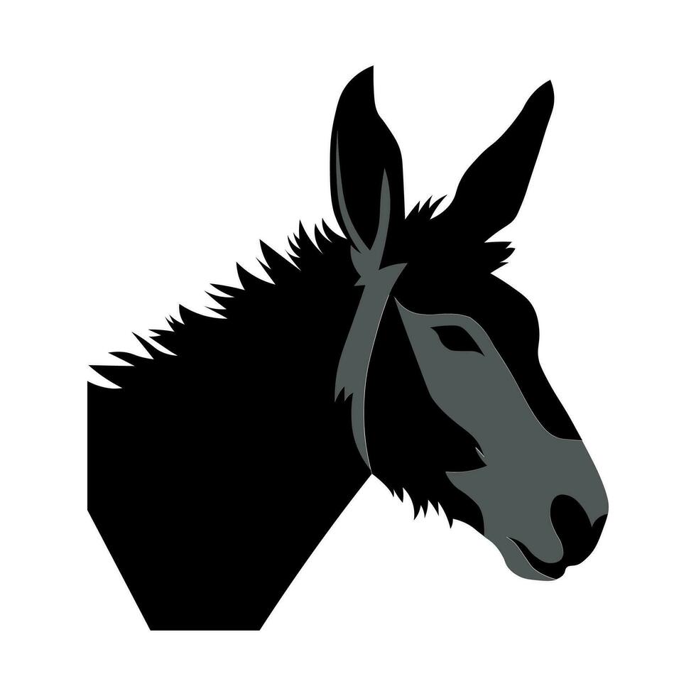Donkey black vector icon isolated on white background
