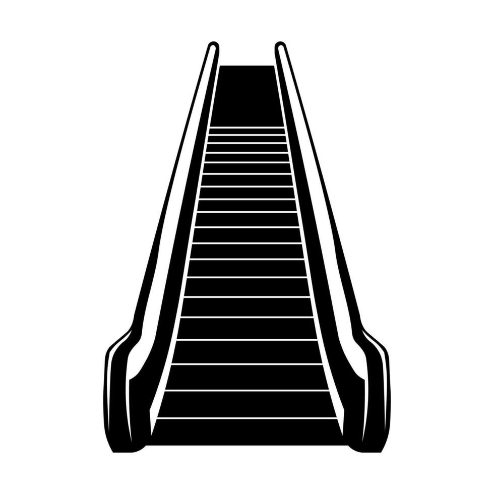 escalera mecánica negro vector icono aislado en blanco antecedentes