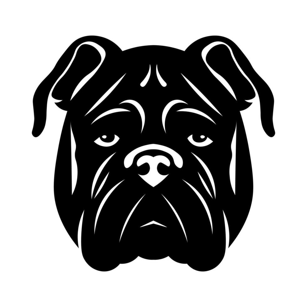 buldog negro vector icono aislado en blanco antecedentes