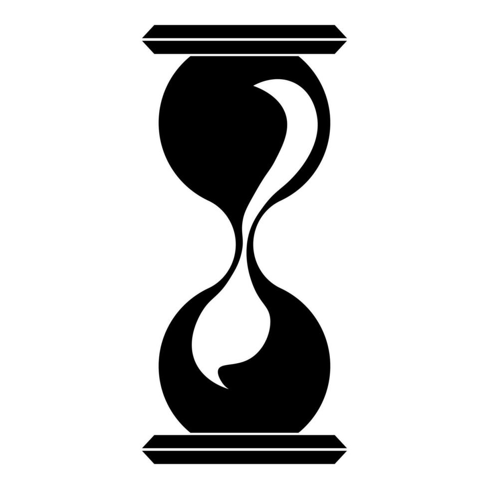 Hourglass black vector icon isolated on white background