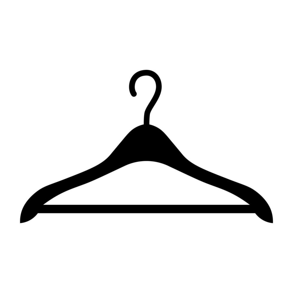 Hanger black vector icon isolated on white background