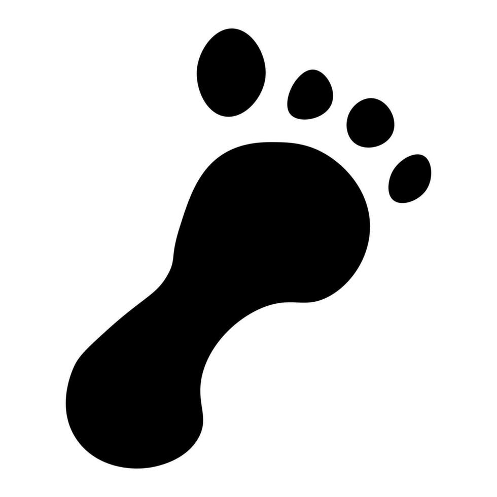 Foot black vector icon isolated on white background
