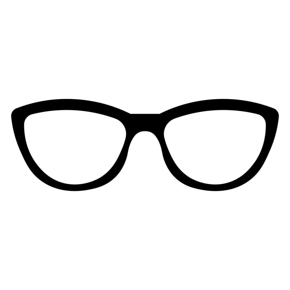 Glasses black vector icon isolated on white background