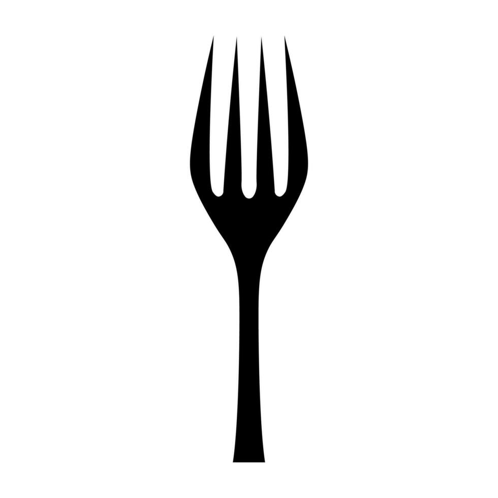 Fork black vector icon isolated on white background