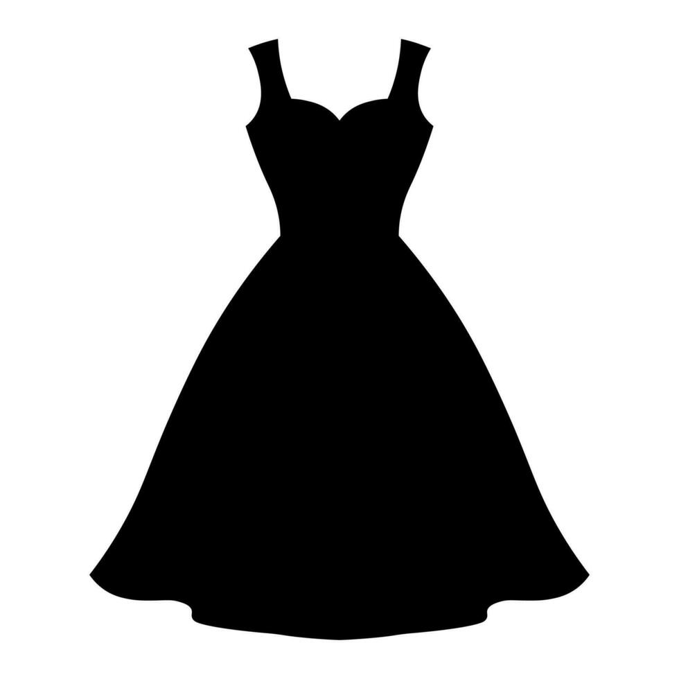 Dress black vector icon isolated on white background