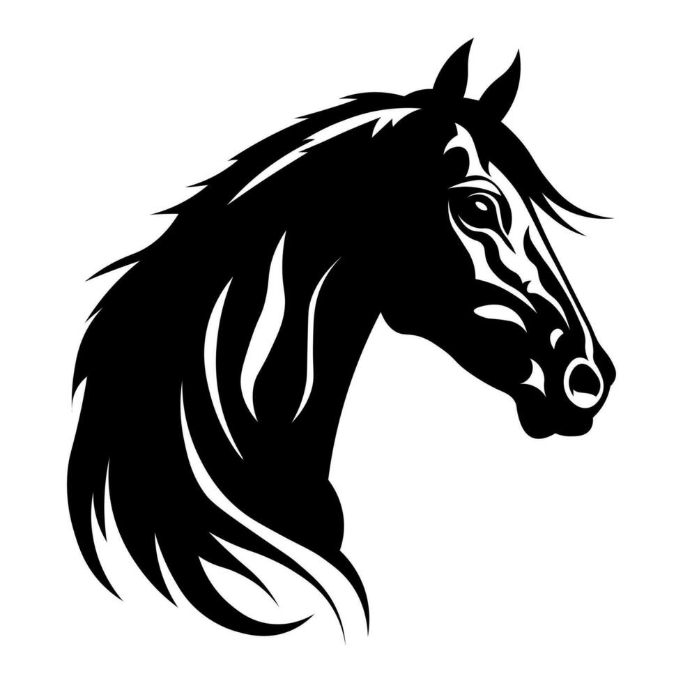 caballo negro vector icono aislado en blanco antecedentes