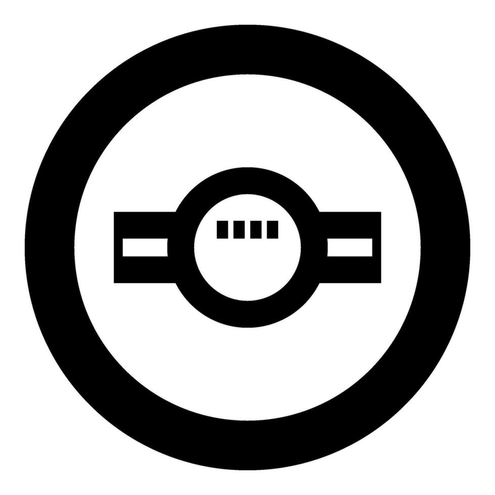 Water meter measuring sanitary equipment icon in circle round black color vector illustration image solid outline style