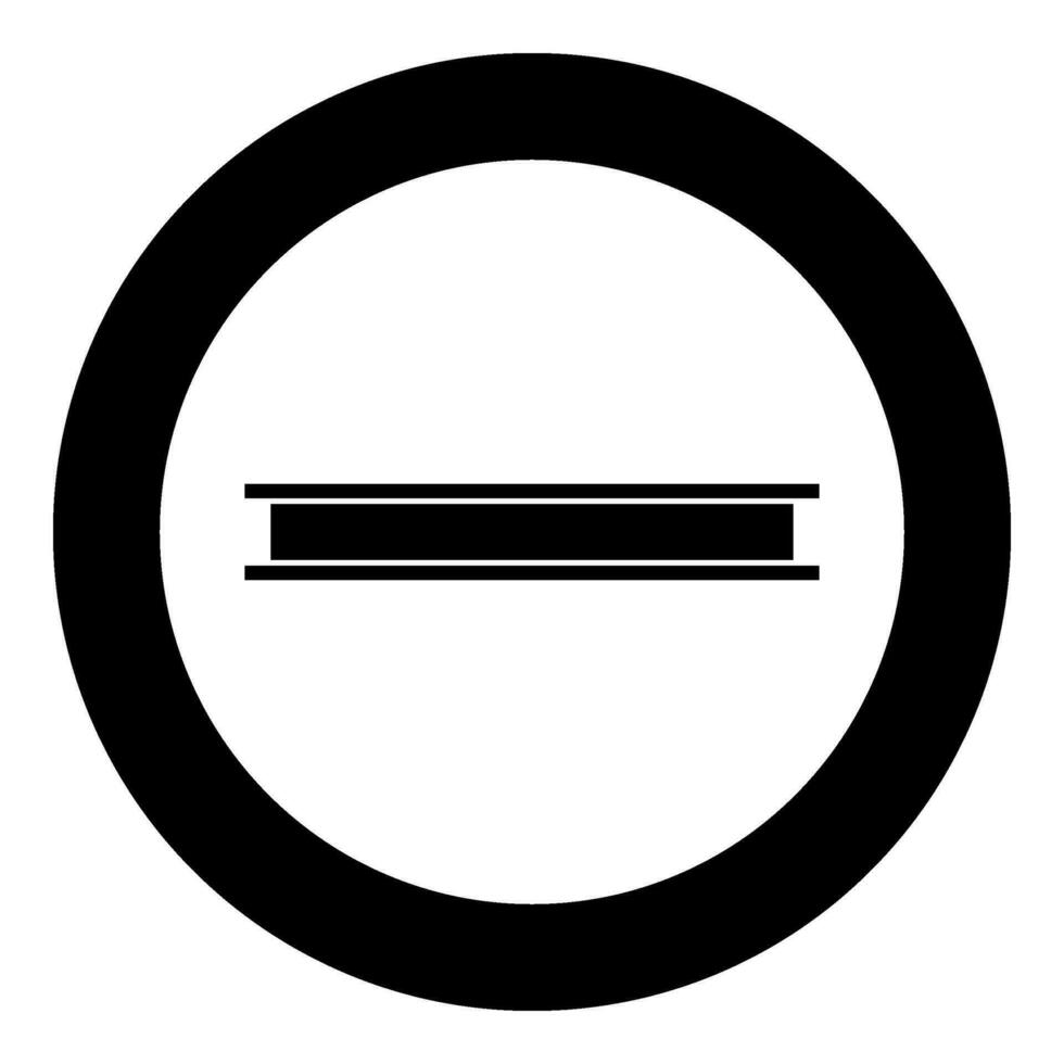 Steel beam I-beam icon in circle round black color vector illustration image solid outline style