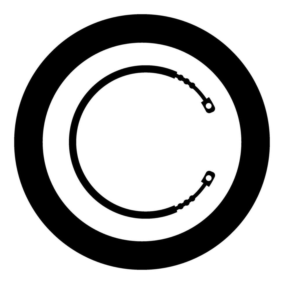 Cable for clutch car pull manual transmission rope part icon in circle round black color vector illustration image solid outline style