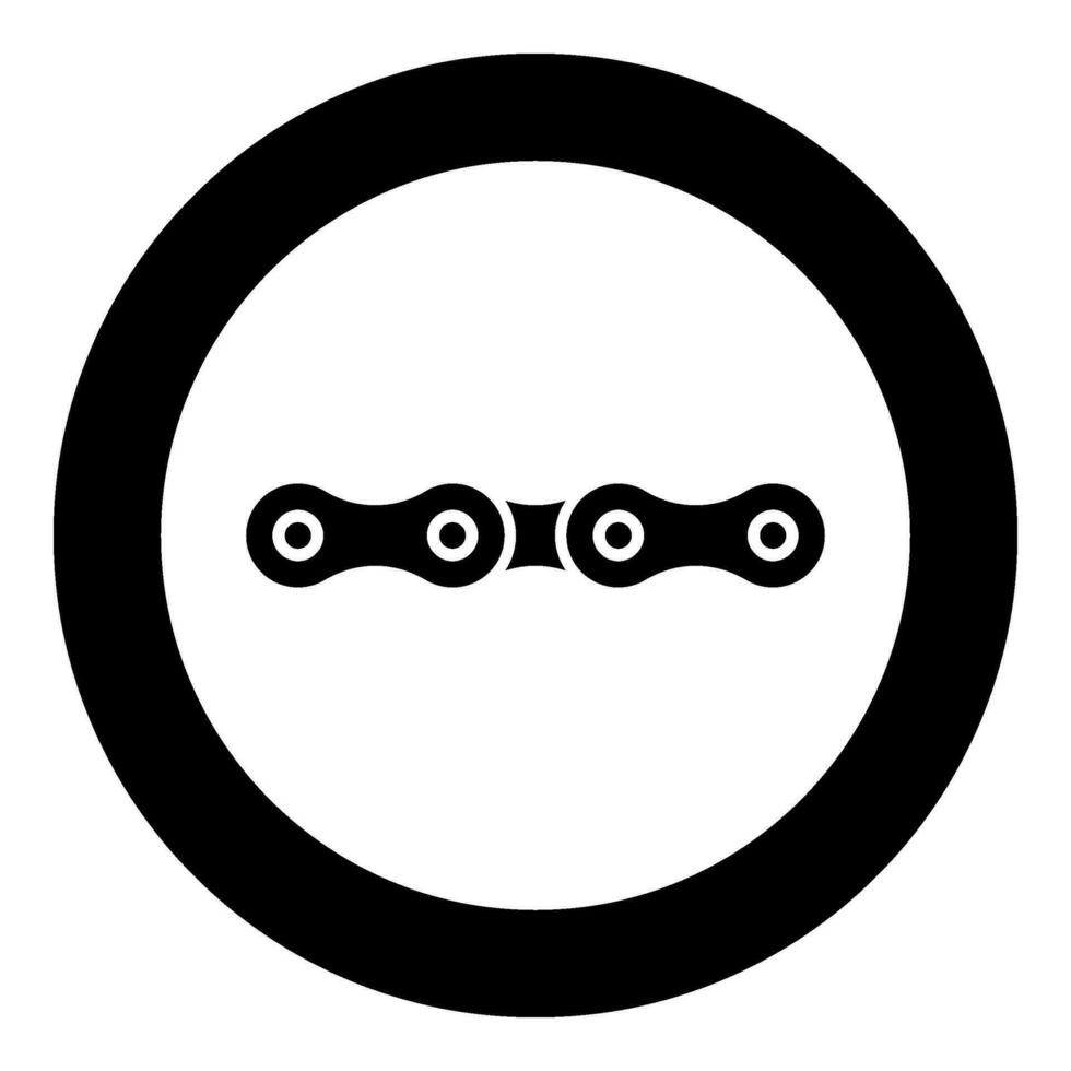 Chain bicycle link bike motorcycle two element icon in circle round black color vector illustration image solid outline style