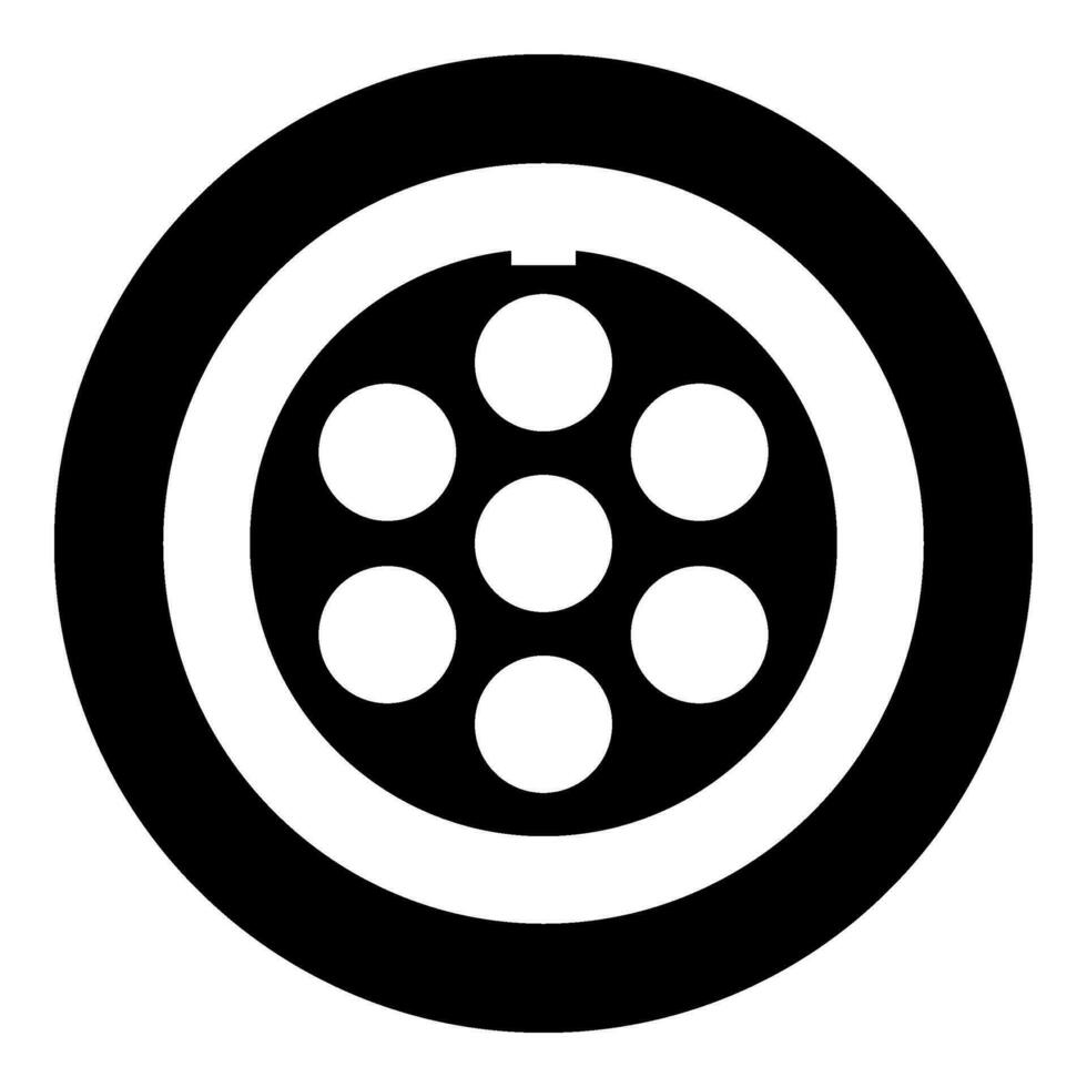 Grate for meat grinder plate mincer device for growing shallow of meat lattice sieve icon in circle round black color vector illustration image solid outline style