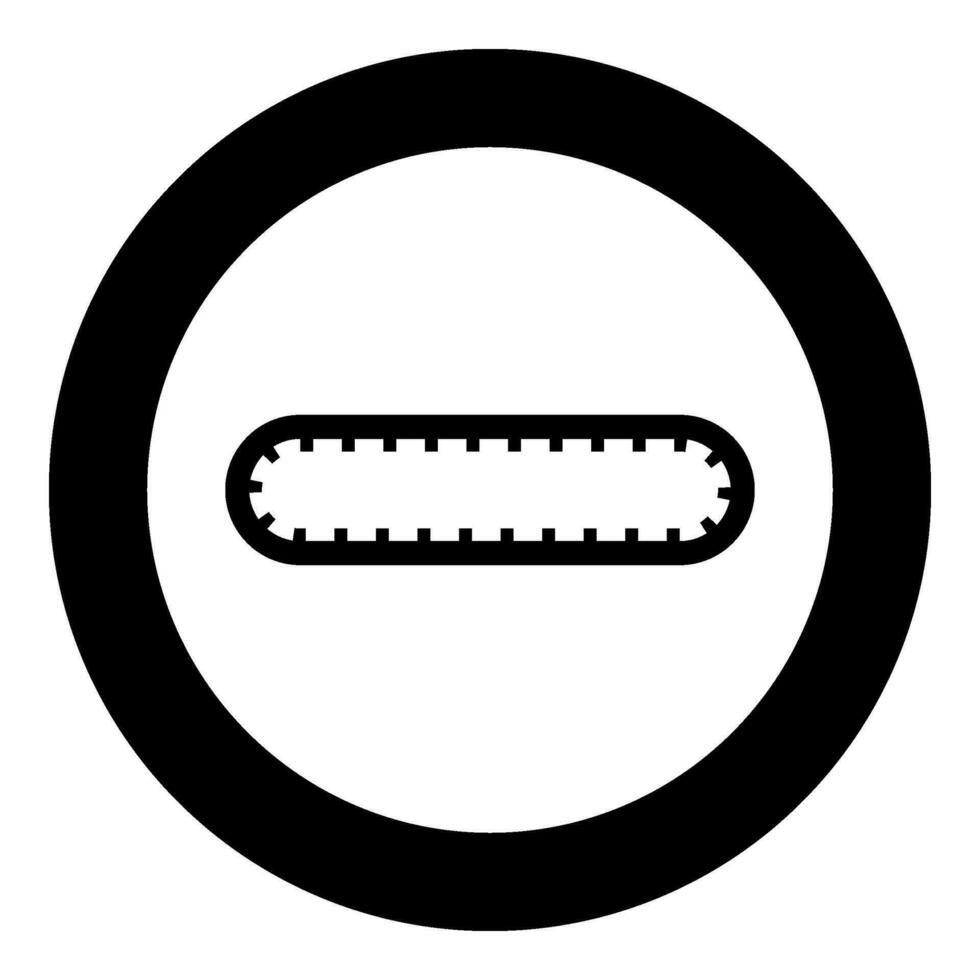 Strap for engine toothed belt for gear cambelt timing gas distribution mechanism icon in circle round black color vector illustration image solid outline style
