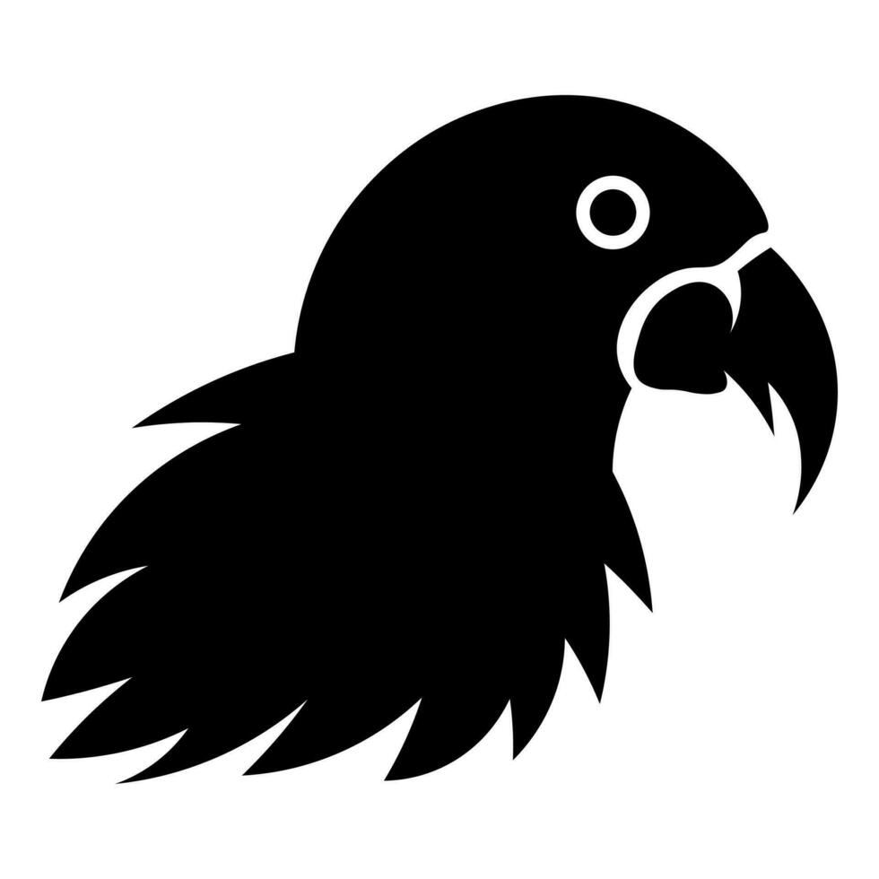 Parrot black vector icon isolated on white background
